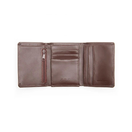 FOX TRIFOLD LEATHER WALLET [BRN]