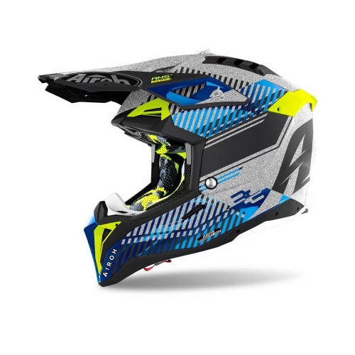 AIROH AVIATOR 3 WAVE SILVER GLOSS CHROME 2021 2