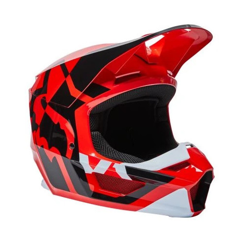 FOX V1 LUX HELMET, ECE [FLO RED]