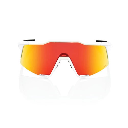 100% Speedcraft Baseball Sunglasses Soft Tact Off White w/ HiPER Red Lens 2