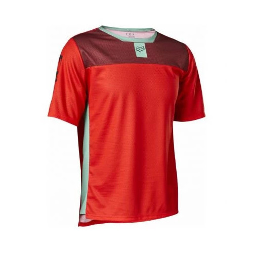 FOX YTH DEFEND SS JERSEY [FLO RED]
