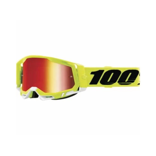 100% RACECRAFT 2 Goggle Yellow - Mirror Red Lens