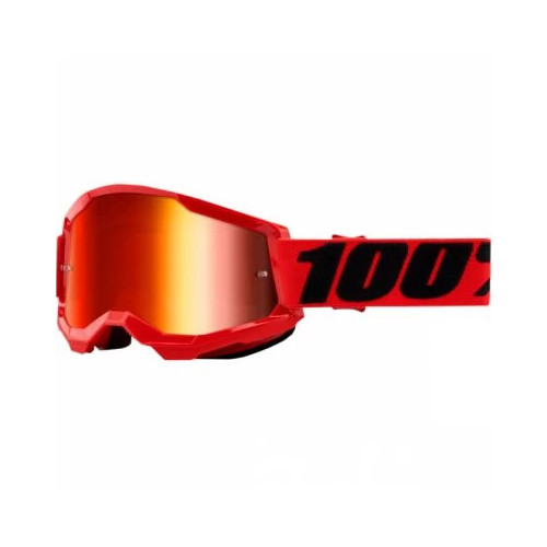 100% STRATA 2 Goggle Red Mirror Red Lens