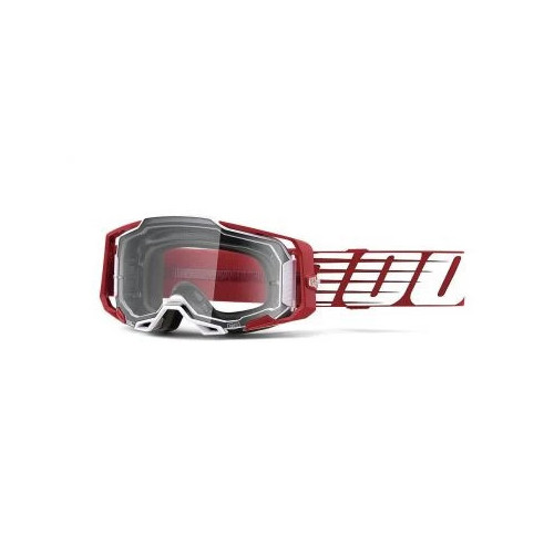 100% ARMEGA Goggle Oversized Deep Red Clear Lens