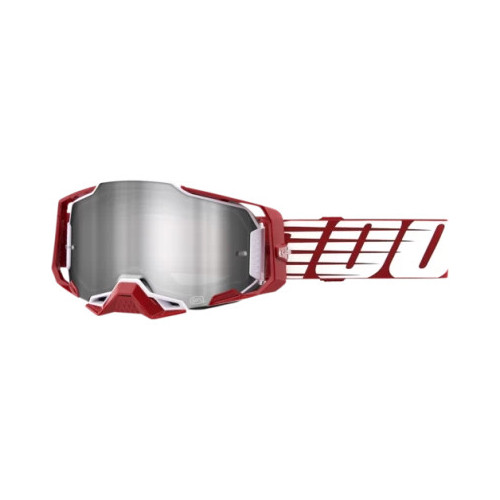 100% ARMEGA Goggle Oversized Deep Red - Flash Silver Lens