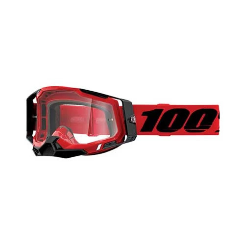 100% OCHELARI 100% RACECRAFT 2 GOGGLE RED CLEAR LENS 2