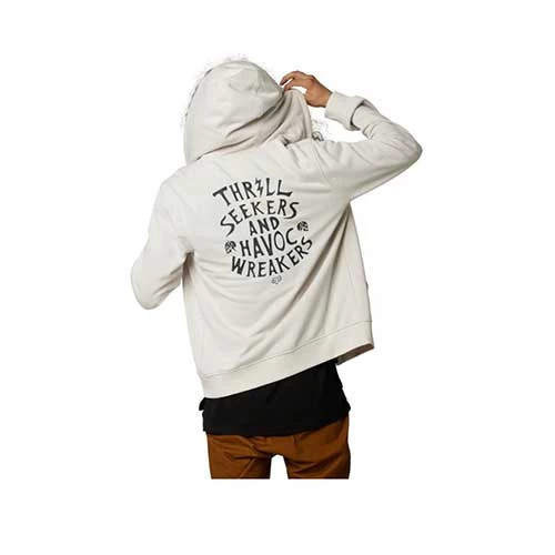 FOX NO CONTEST ZIP FLEECE [VIN WHT] 2