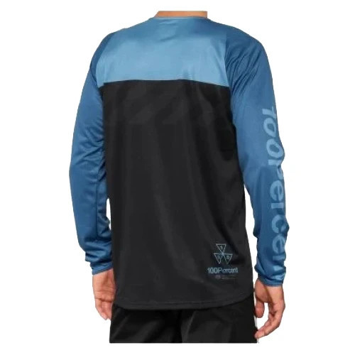 100% R-CORE Long Sleeve Jersey Black/Slate Blue 2