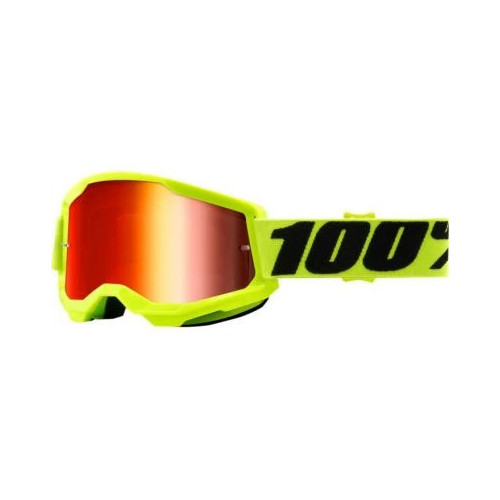 100% STRATA 2 Goggle Yellow Mirror Red Lens