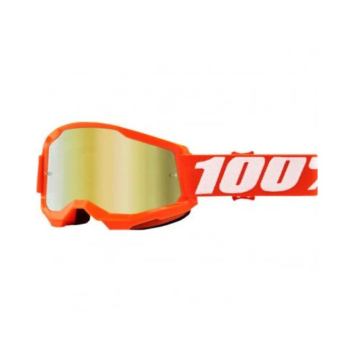 100% STRATA 2 Goggle Orange Mirror Gold Lens