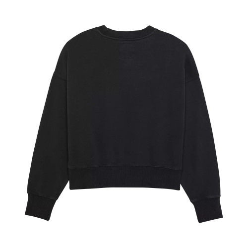 W WORDMARK OVERSIZED FLEECE CREW [BLK] 2