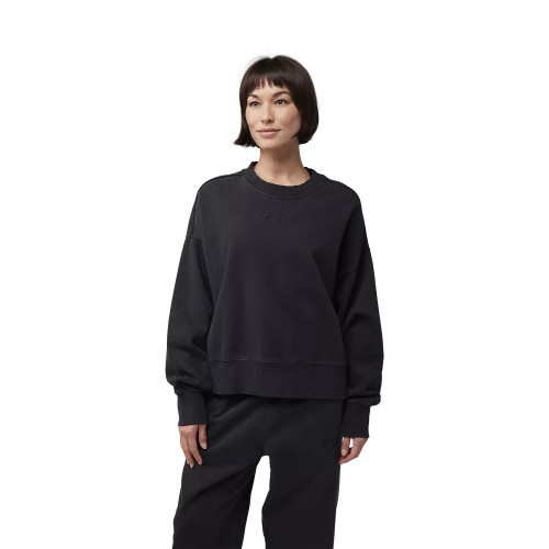 W WORDMARK OVERSIZED FLEECE CREW [BLK]