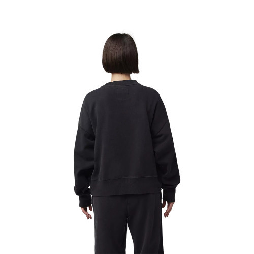W WORDMARK OVERSIZED FLEECE CREW [BLK]