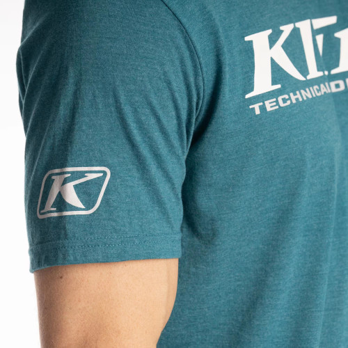 K Corp SS T Heathered Teal - White 2