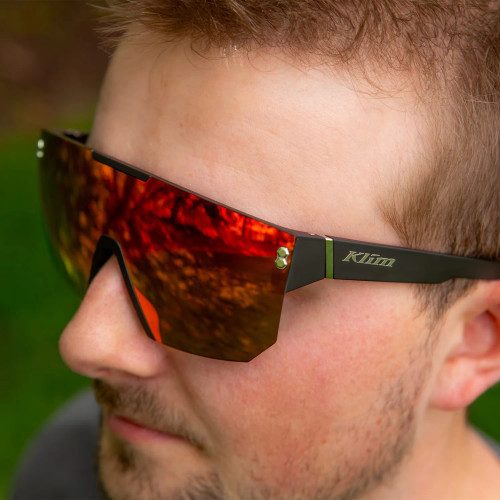 Muffler Sunglasses Matte Black - Smoke Red Mirrored