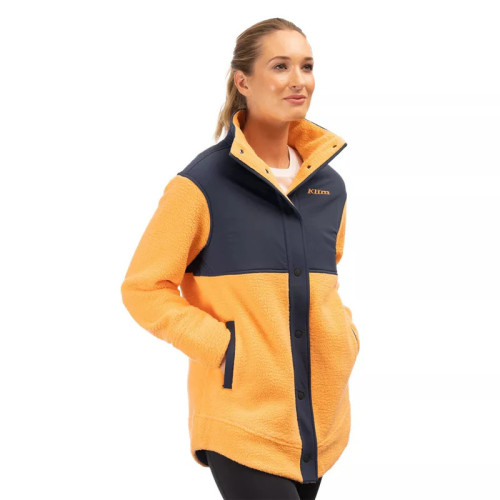 High Pile Mountain Fleece Jacket Mock Orange - Dress Blues