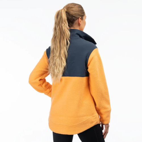 High Pile Mountain Fleece Jacket Mock Orange - Dress Blues