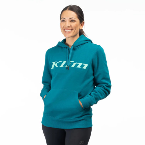 Klim Pullover Hoodie Deep Lagoon - Electric Green