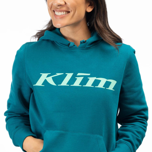 Klim Pullover Hoodie Deep Lagoon - Electric Green 2