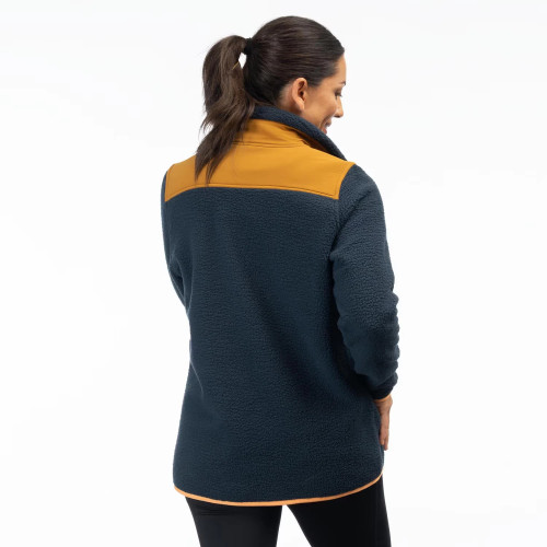High Pile Mountain Fleece Pullover Dress Blues - Mock Orange 2