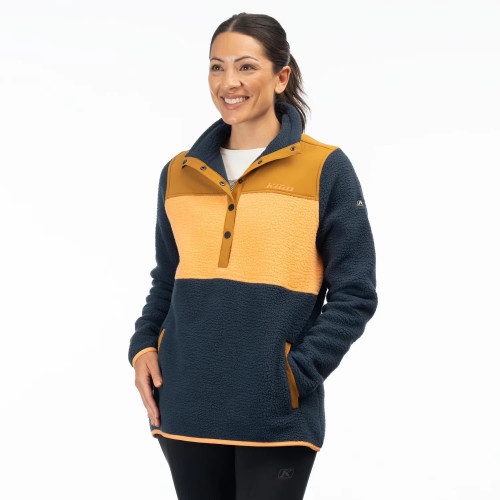 High Pile Mountain Fleece Pullover Dress Blues - Mock Orange