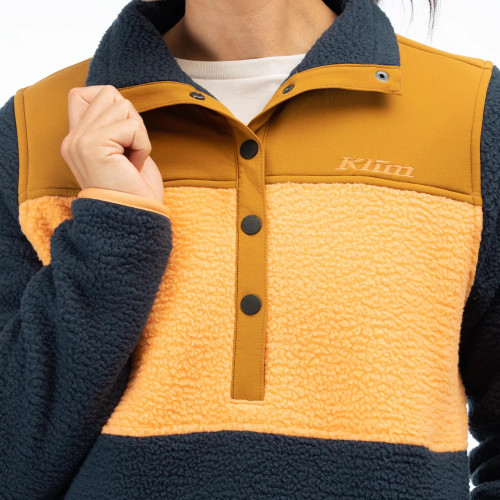 High Pile Mountain Fleece Pullover Dress Blues - Mock Orange