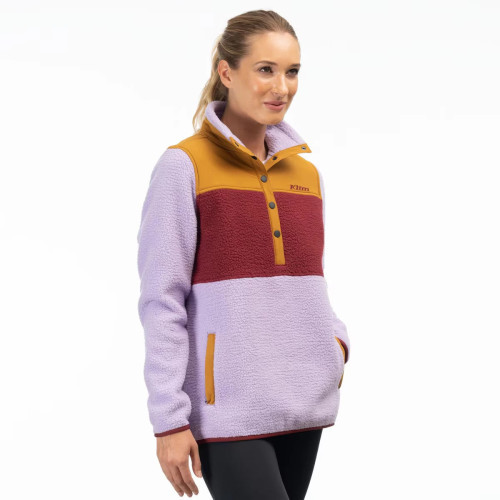 High Pile Mountain Fleece Pullover Lavender Heist - Cabernet