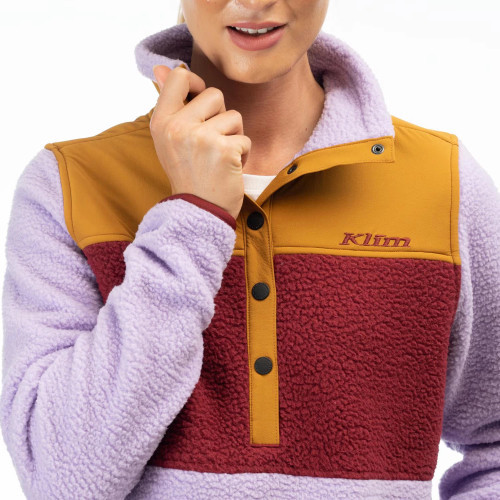 High Pile Mountain Fleece Pullover Lavender Heist - Cabernet