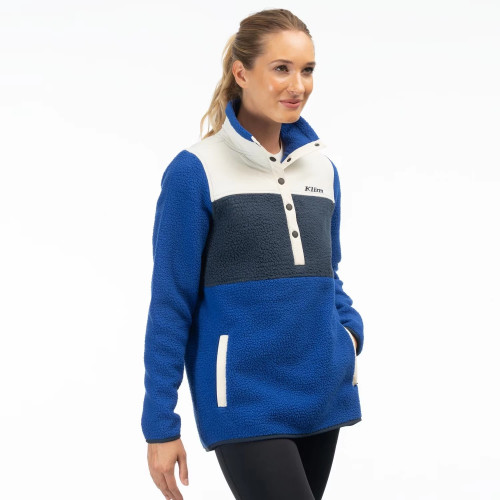 High Pile Mountain Fleece Pullover Mazarine Blue - Dress Blues