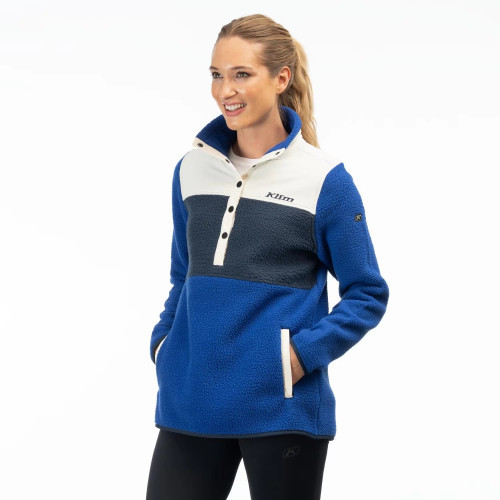 High Pile Mountain Fleece Pullover Mazarine Blue - Dress Blues