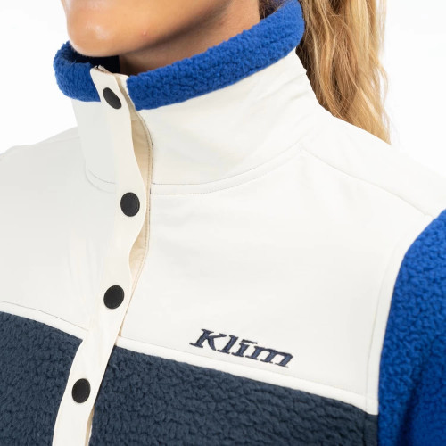 High Pile Mountain Fleece Pullover Mazarine Blue - Dress Blues