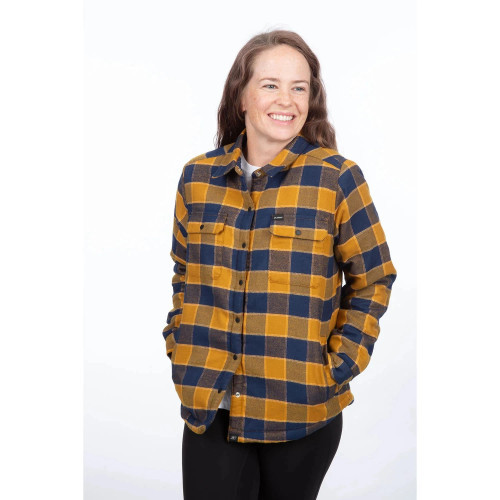 Clouds Rest Fleece Lined Flannel Shirt Golden Brown - Dress Blues