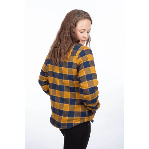 Clouds Rest Fleece Lined Flannel Shirt Golden Brown - Dress Blues 2
