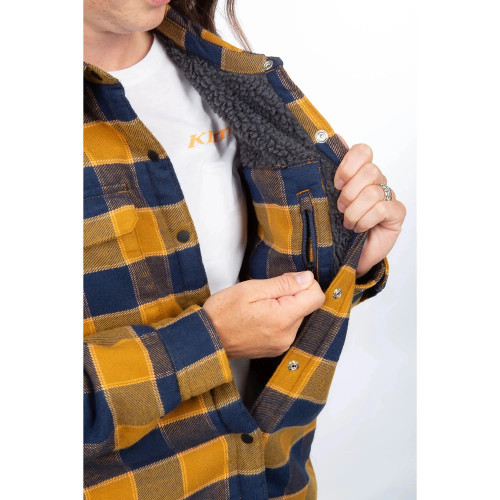 Clouds Rest Fleece Lined Flannel Shirt Golden Brown - Dress Blues