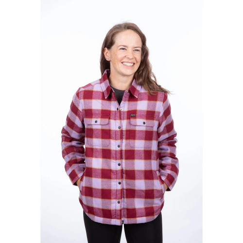 Clouds Rest Fleece Lined Flannel Shirt Lavender Heist - Cabernet