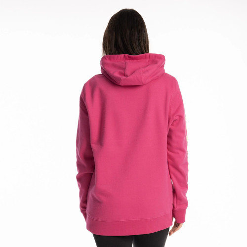 Mariposa Long Pullover Hoodie Fuchsia Red - Shadow Lime