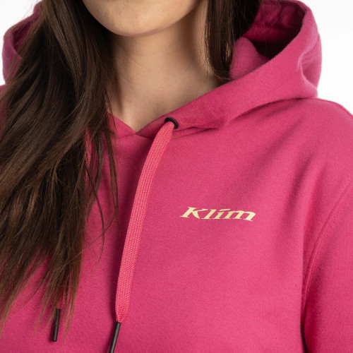 Mariposa Long Pullover Hoodie Fuchsia Red - Shadow Lime