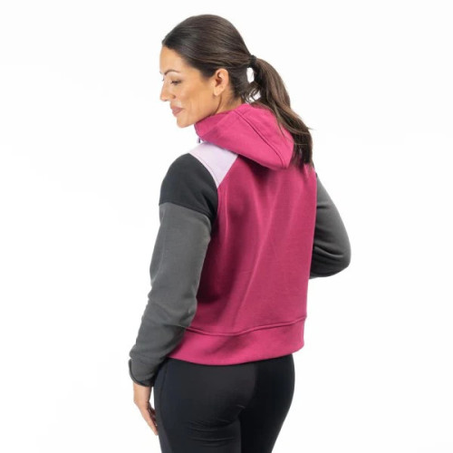 Huntley Pullover 1/4 Zip Crop Hoodie Raspberry Radiance - Asphalt 2