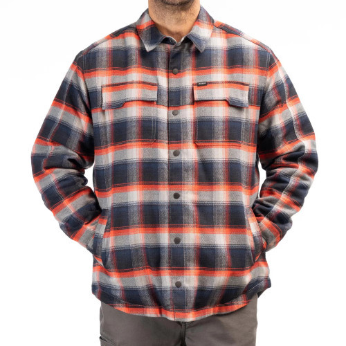 Bridger Fleece Lined Flannel Shirt Fiery Red - Imperial Blue