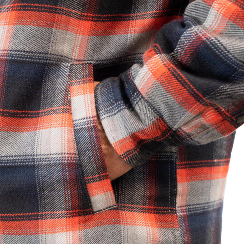 Bridger Fleece Lined Flannel Shirt Fiery Red - Imperial Blue