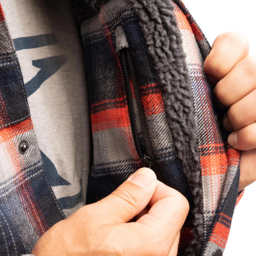 Bridger Fleece Lined Flannel Shirt Fiery Red - Imperial Blue