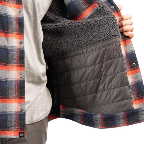 Bridger Fleece Lined Flannel Shirt Fiery Red - Imperial Blue