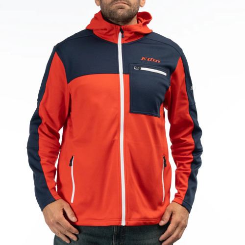 Glacier Hoodie Fiery Red - Dress Blues