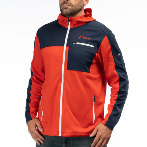 Glacier Hoodie Fiery Red - Dress Blues