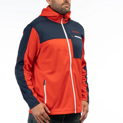 Glacier Hoodie Fiery Red - Dress Blues