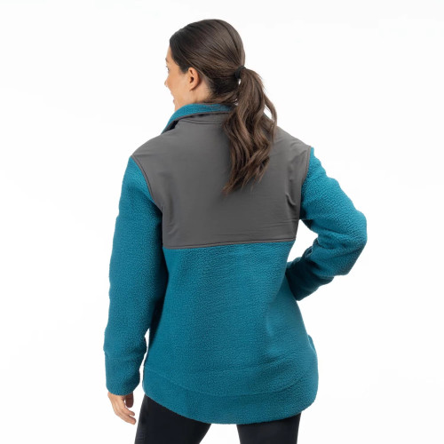 Mountain Sherpa Fleece Jacket Deep Lagoon - Electric Green 2