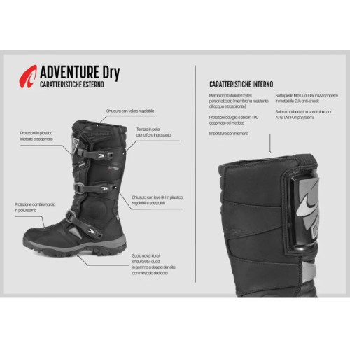 Forma Cizme Moto Adventure Dry Black